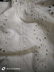 White Crochet Korean Top