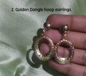 Golden Dangle Hoop Earrings