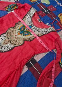 Stunning Red Ethnic Gown - Festive &amp; Party Ready