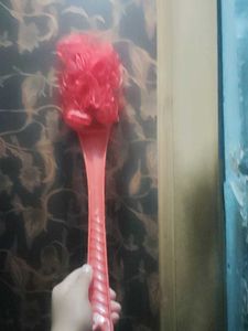 Red Bath Loofah with Handle