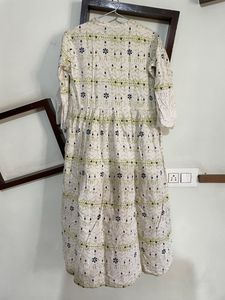 Cream A Line Kurti