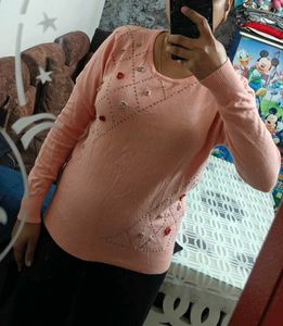 Peach Color Pre Winter Top In Sale