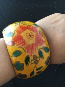 Two handpainted wooden bangles