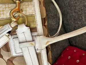 Authentic coach Canvas Leather Shoulder bag