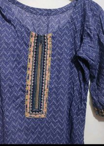 Navy Blue Cotton Kurti For Girl Or Woman 38 Bust