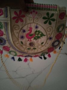 Handwork Embroidery Pattern Stone Work Handbag