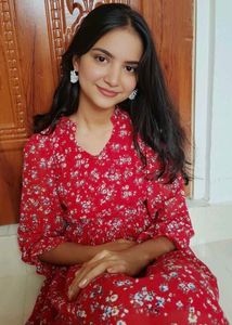 Red floral frock!