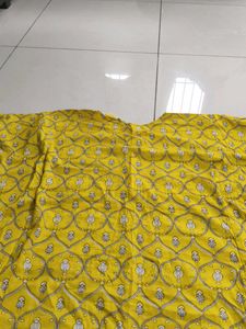 Yellow Printed Kaftaan Kurta
