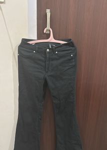 low waist H&M Black Flared Denim Jeans