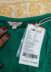 Green Dress with Eyelet Detail