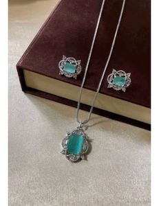 Elegant Ruby Necklace and Earring Set