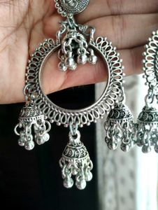 Silver Jhumka Earrings