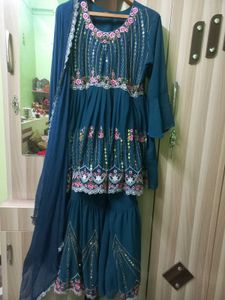 Blue Sharara Set