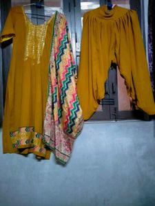 Mustard Kurta Set