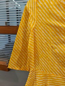 White And Yellow Long Kurta