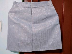 Sparkly Silver Mini Skirt