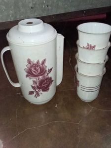 Jug Glass Set, Drink Juice Kicthen Plastic Gilas