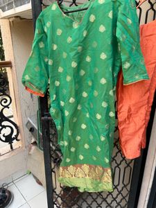 Beautiful Green &amp; Peach Indian Suit
