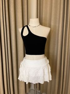One Shoulder Black Top