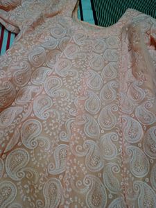 Heavy Chikankari Anarkali With Pant And Dupatta