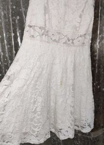 Stylish White Mini Fork Or One Piece For Girls