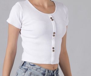 Fairiano Casual Short Sleeve Solid Women White Top