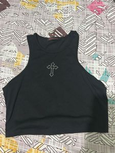 Black Crop Tank Top
