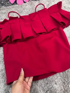 Red Ruffle Top