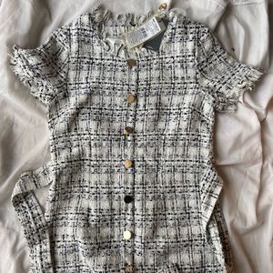 Korean tweed dress with tag