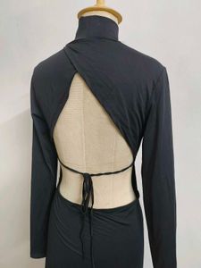 Black Turtleneck Bodycon Mini Dress