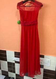 Red Chiffon Maxi Dress