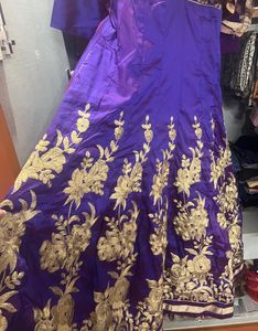 Purple and Gold Lengha Eid Dress