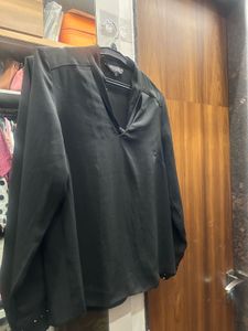 Classic Black Draped V-Neck Blouse – Effortless So