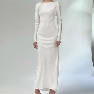 NEWME Silver Satin Maxi
