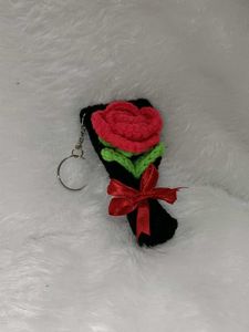Crochet Mini Rose Bouquet Keychain 😍