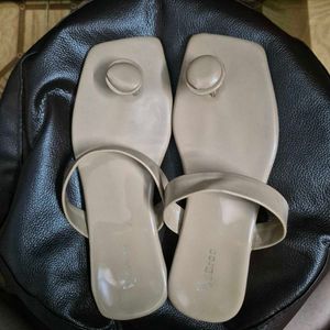 Elegant Beige Thong Sandals