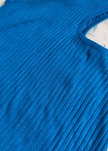 Blue Ribbed Halter Top