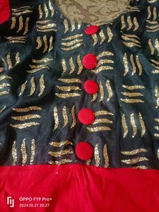Red Hot Strachable  Long Kurti With Front Slit