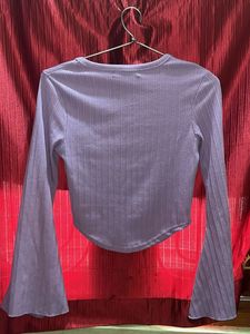 Purple Long Bell Sleeve Top