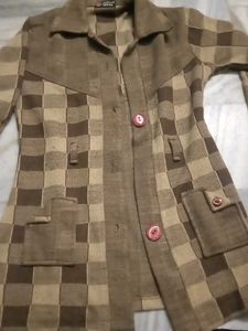 Vintage Checkered Coat Sweater