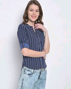 Stripped Shirt Style Top Sale Women No Flaws