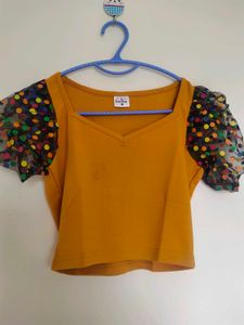 Chic Yellow Crop Top - M Size