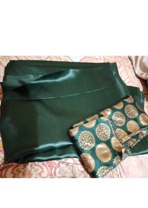 New silk green colour party wear saree with blouse