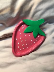 Strawberry Ceramic Jewelry Tray 1pc