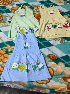 Cute Baby Dresses - Set of 3