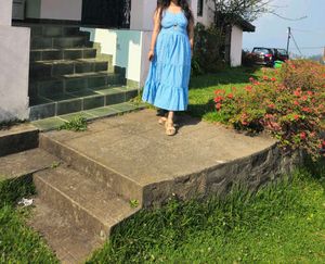 Blue Gingham Maxi Dress Urbanic