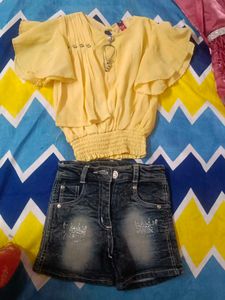Combo Of 2 Girl dress and denim set