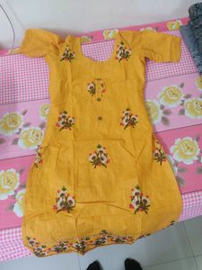 Mustard Yellow Handmade Patiala Suit