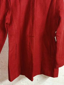Winter Fashion Jacket Woolen Coat Hoodie Red ♥️