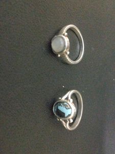 Silver Moonstone+ Firoza Ring